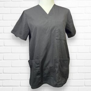 SB Scrub Top Black V-neck Size Small